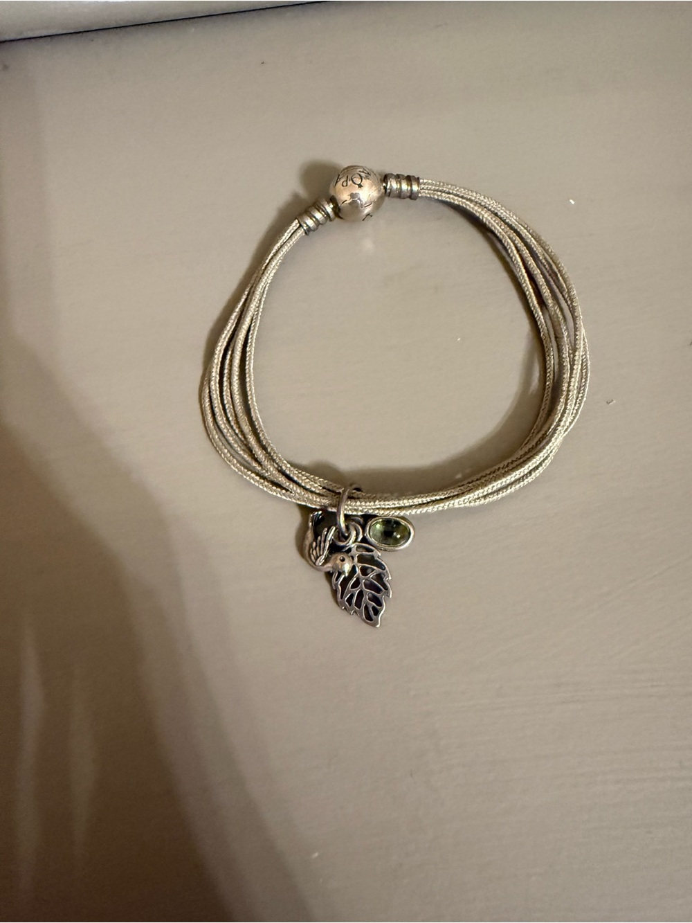 PANDORA Forest Trinity Peridot Retired Sterling Silver 791214PE Bracelet NWOT